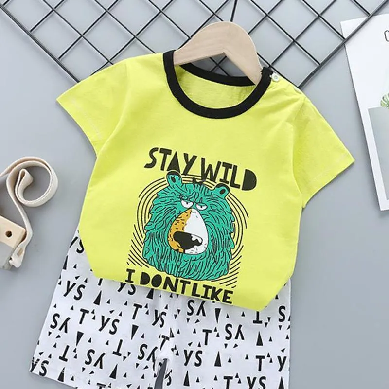 2pcs Cute Prints T-shirt and Pants