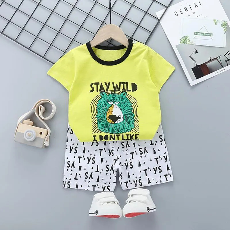 2pcs Cute Prints T-shirt and Pants