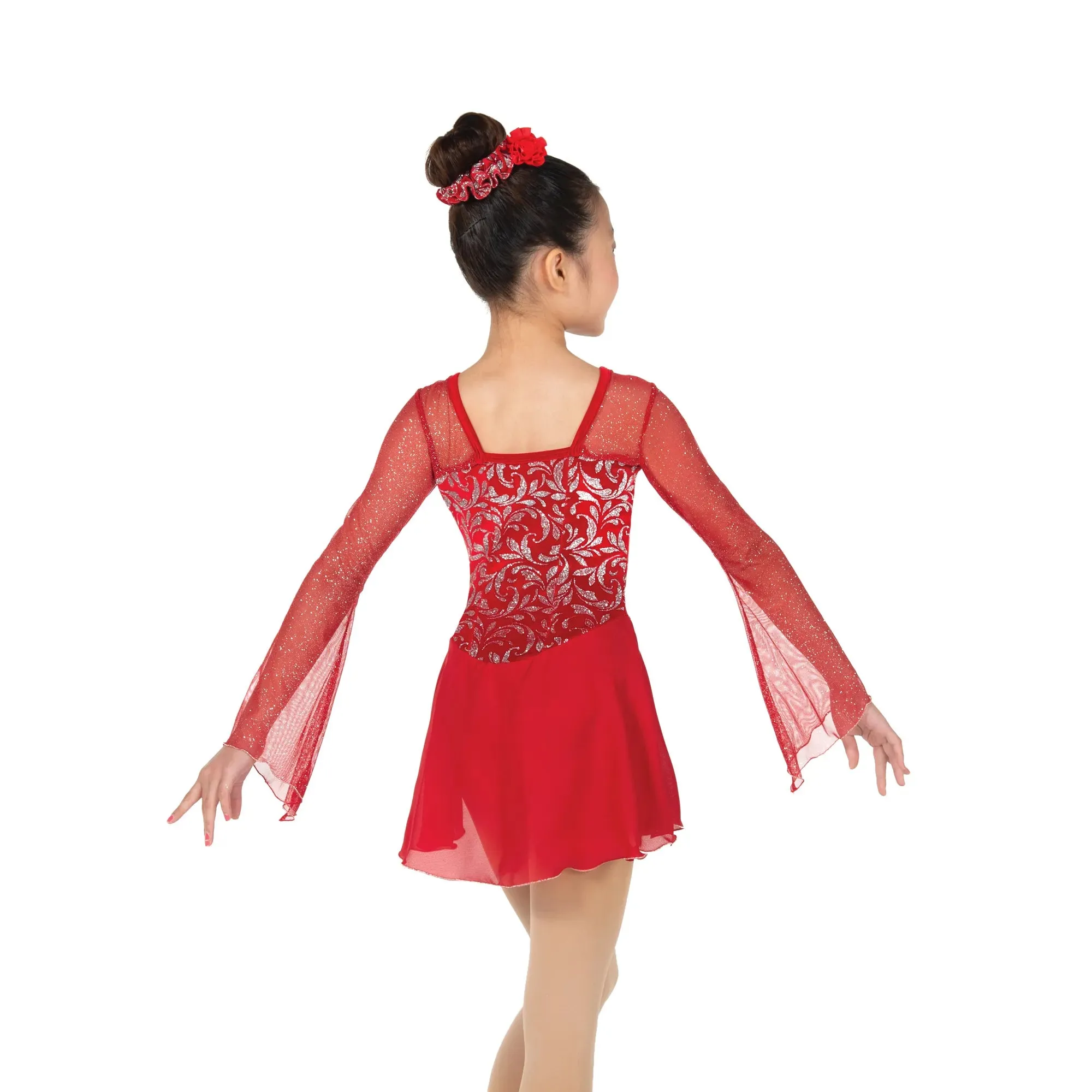 629 Figure Skating Fire Flare Dress