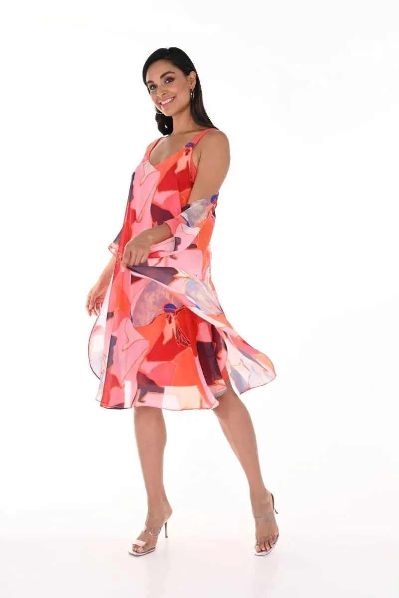 Abstract Print Chiffon Dress