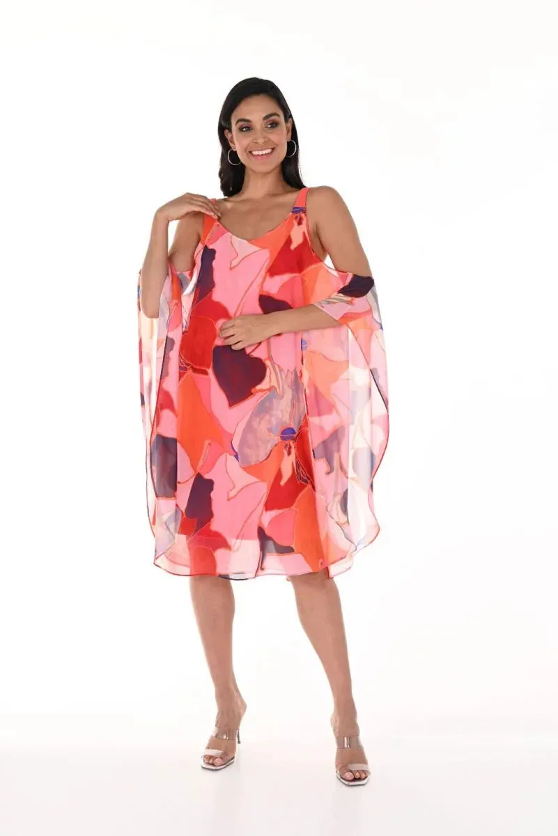 Abstract Print Chiffon Dress