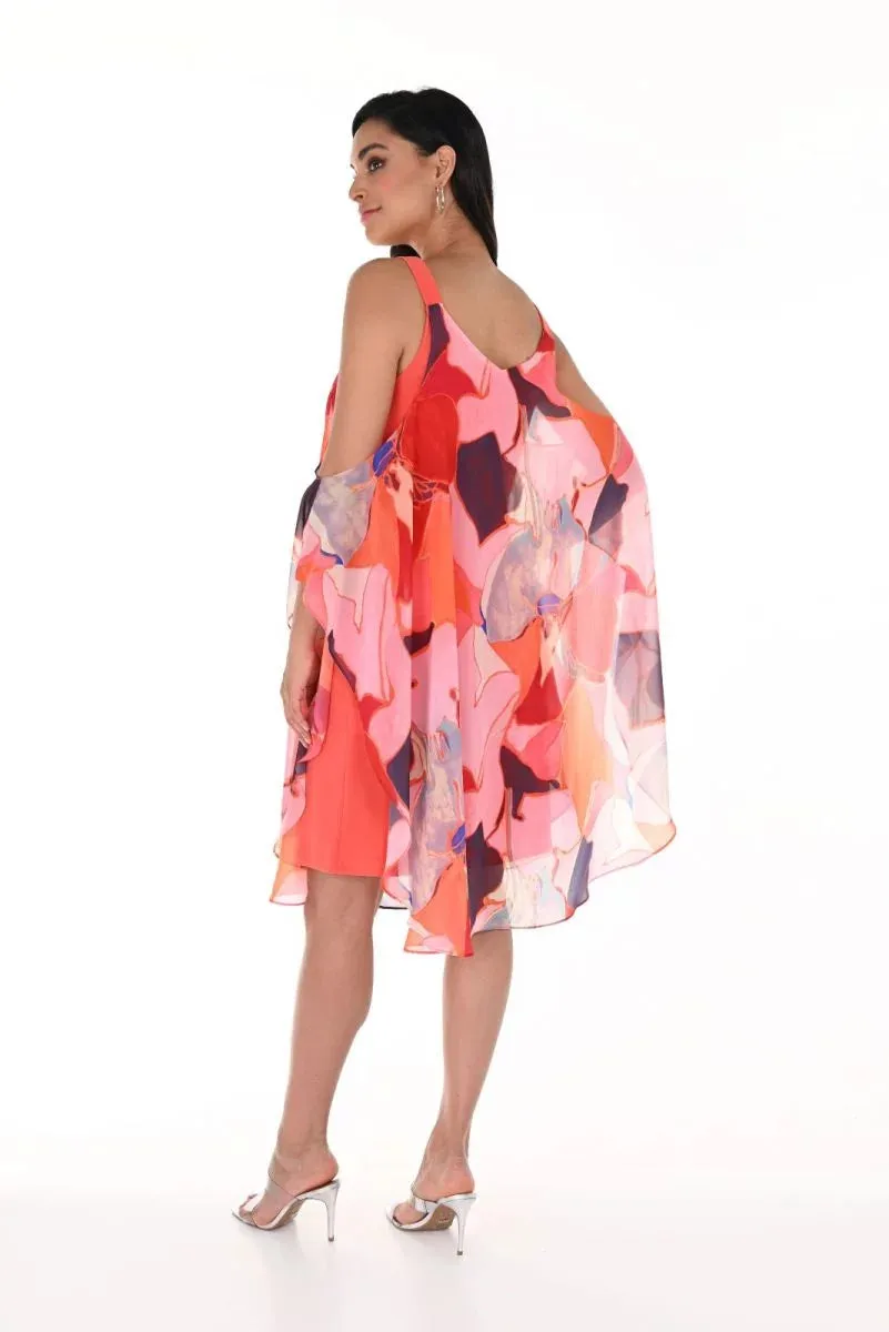 Abstract Print Chiffon Dress