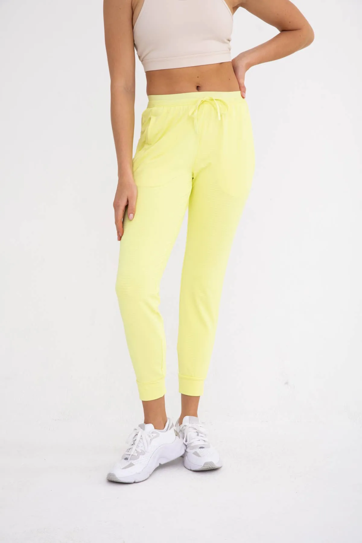 Active Joggers with Textured Interior Light Lime