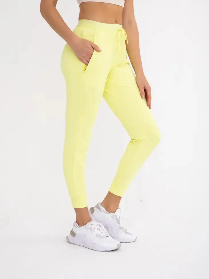 Active Joggers with Textured Interior Light Lime