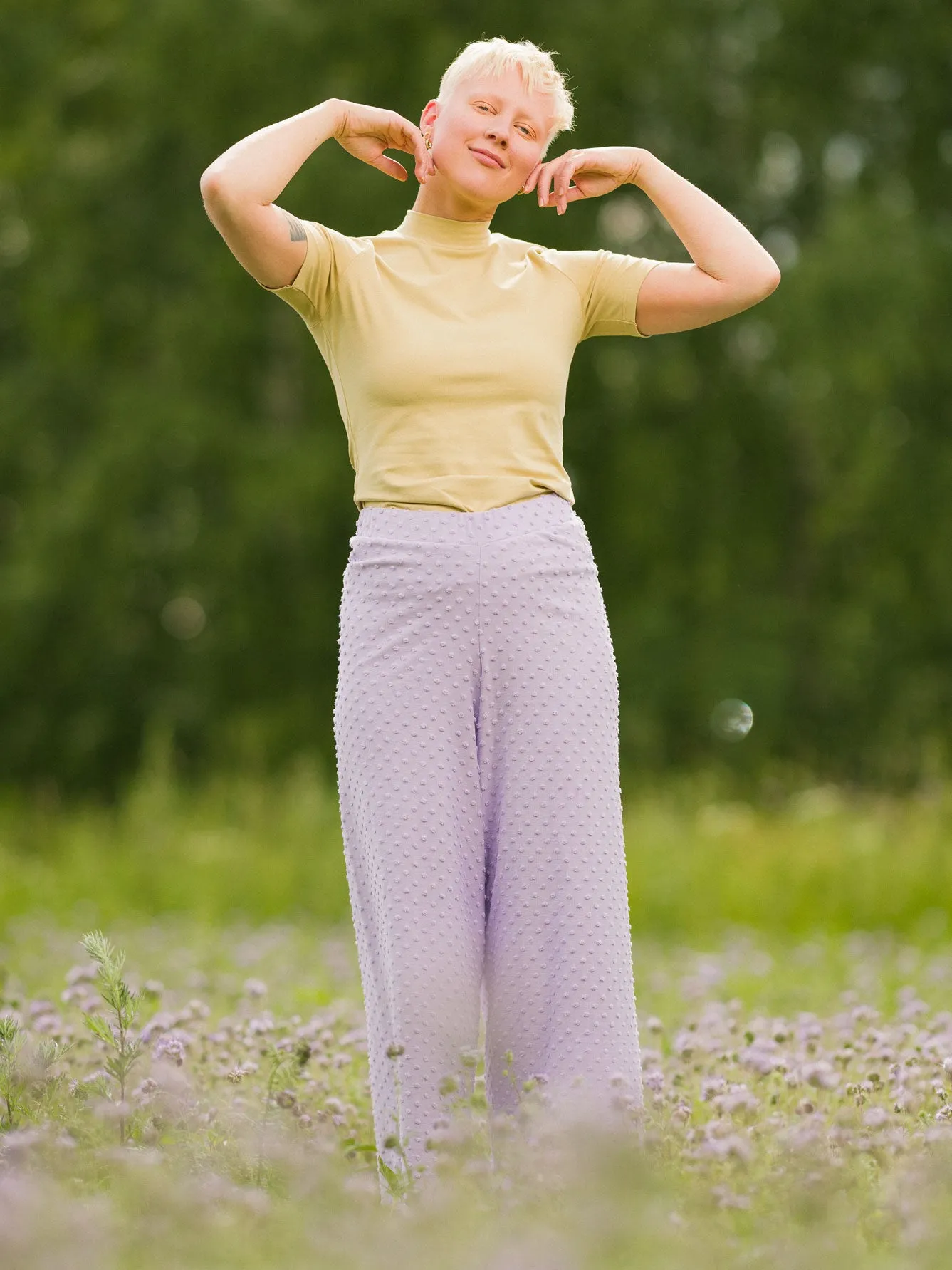 Alex Culottes Lavender Dot