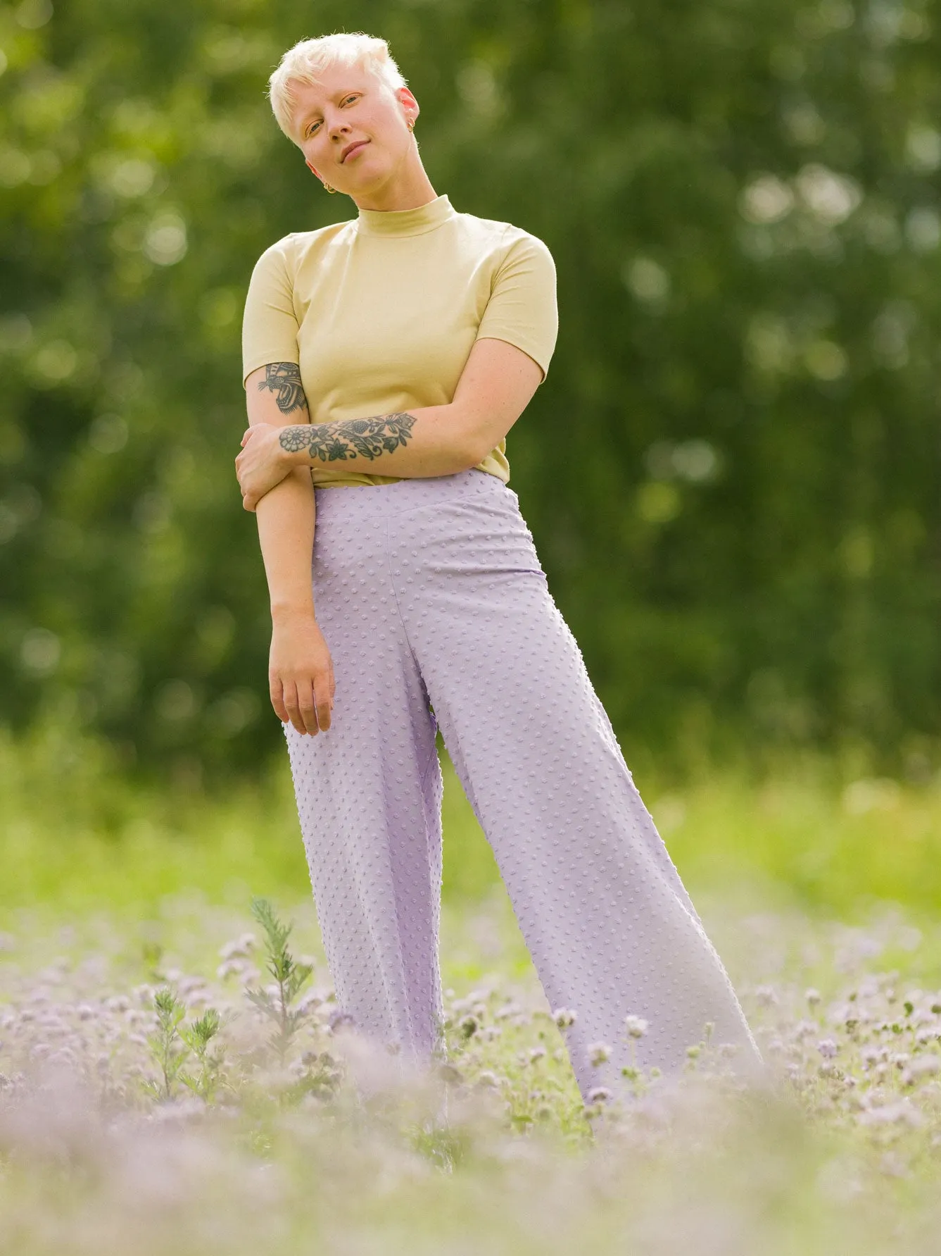 Alex Culottes Lavender Dot