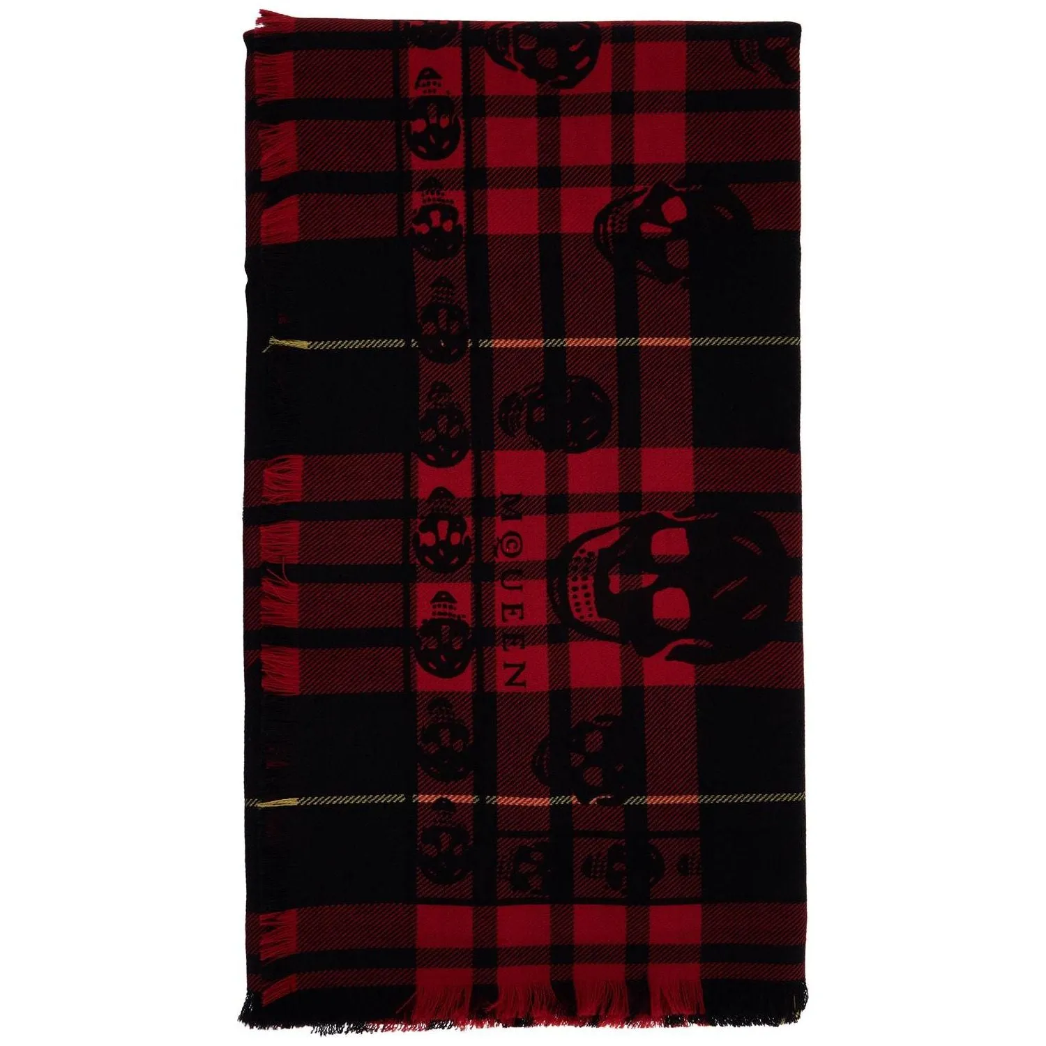 Alexander Mcqueen tartan wool skull scarf in