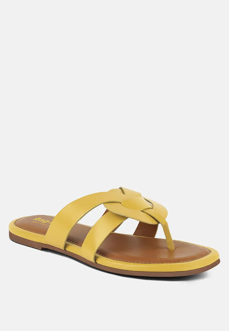 ANGELES Yellow Flat Slip Ons