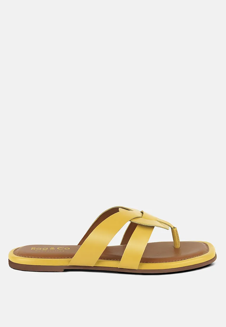 ANGELES Yellow Flat Slip Ons