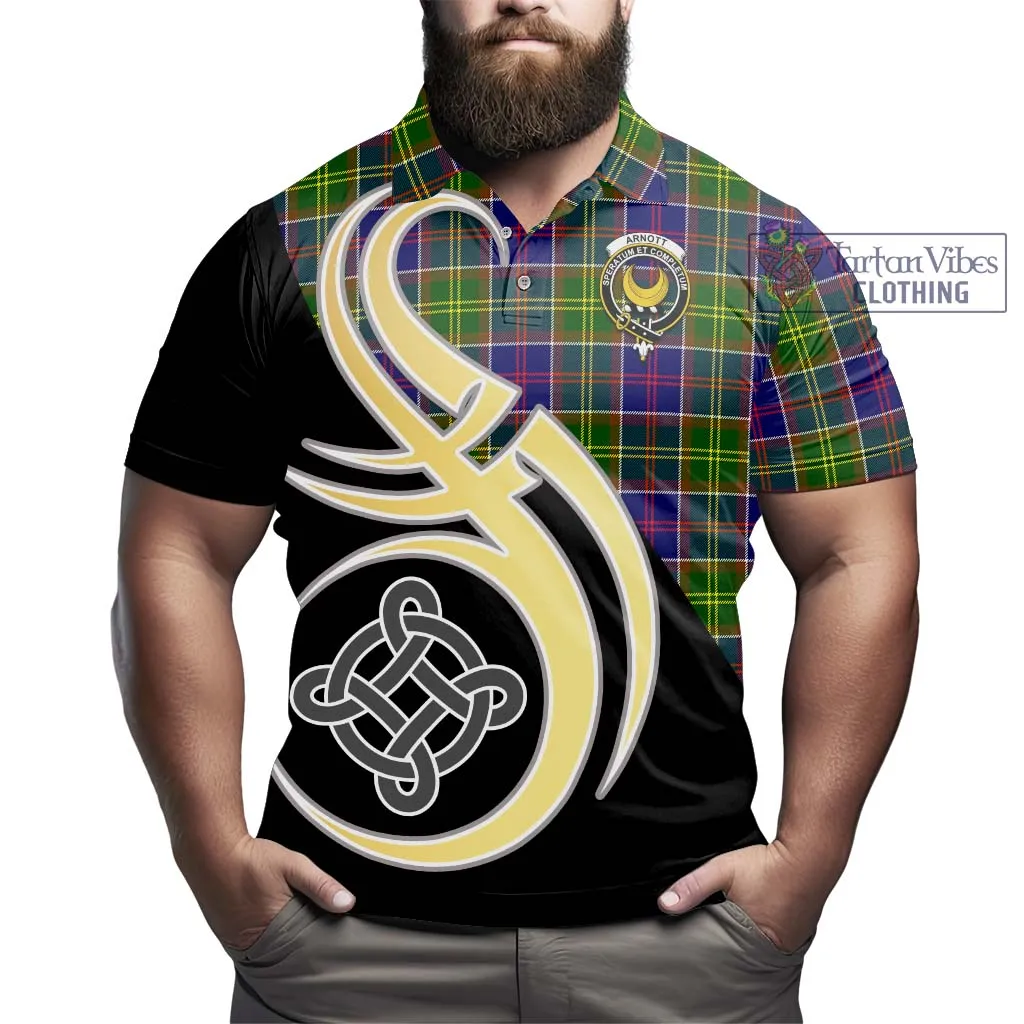 Arnott Tartan Polo Shirt with Family Crest and Celtic Symbol Style