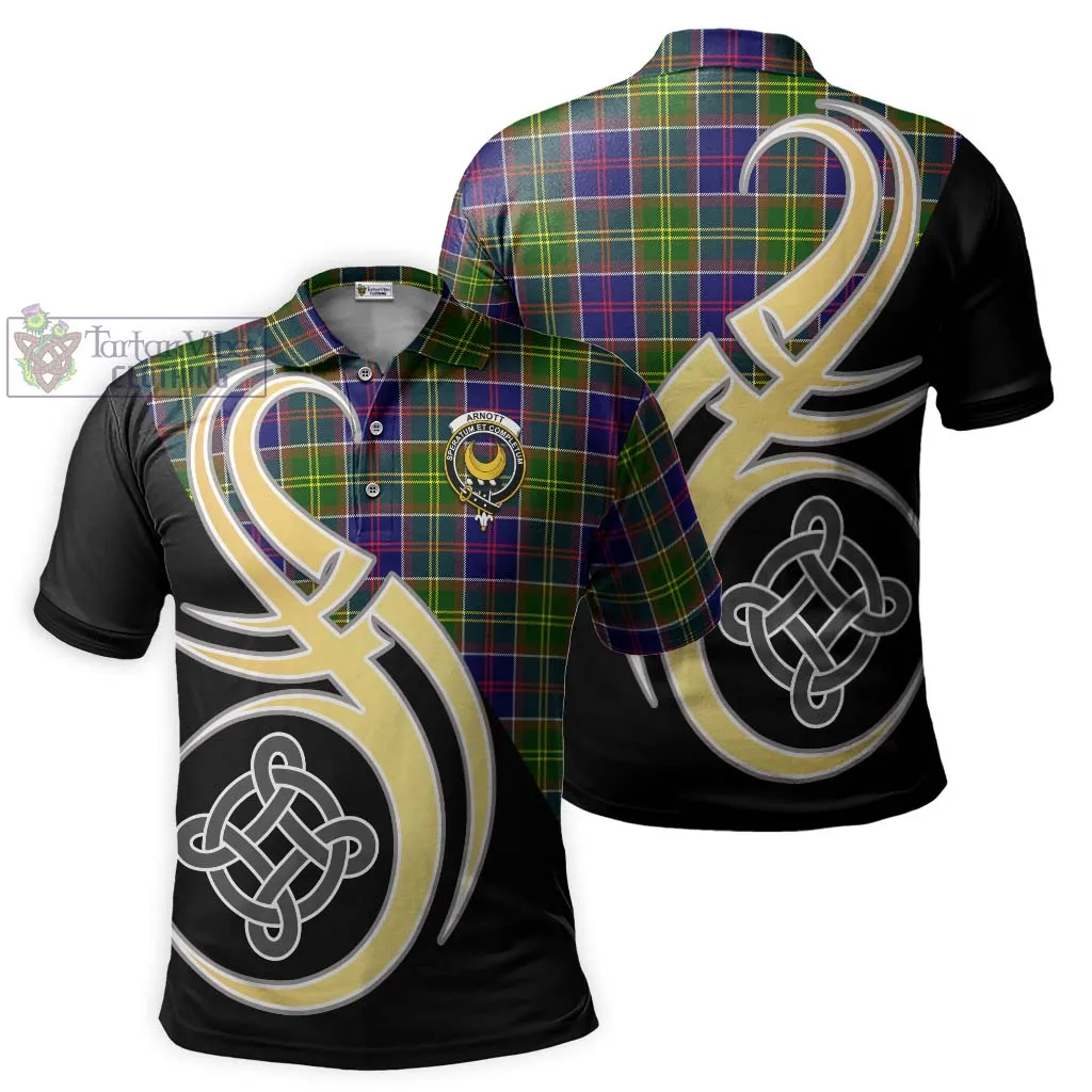 Arnott Tartan Polo Shirt with Family Crest and Celtic Symbol Style