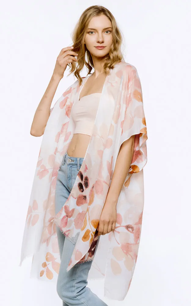 BAAP8032 Floral Pattern Cover Up Kimono