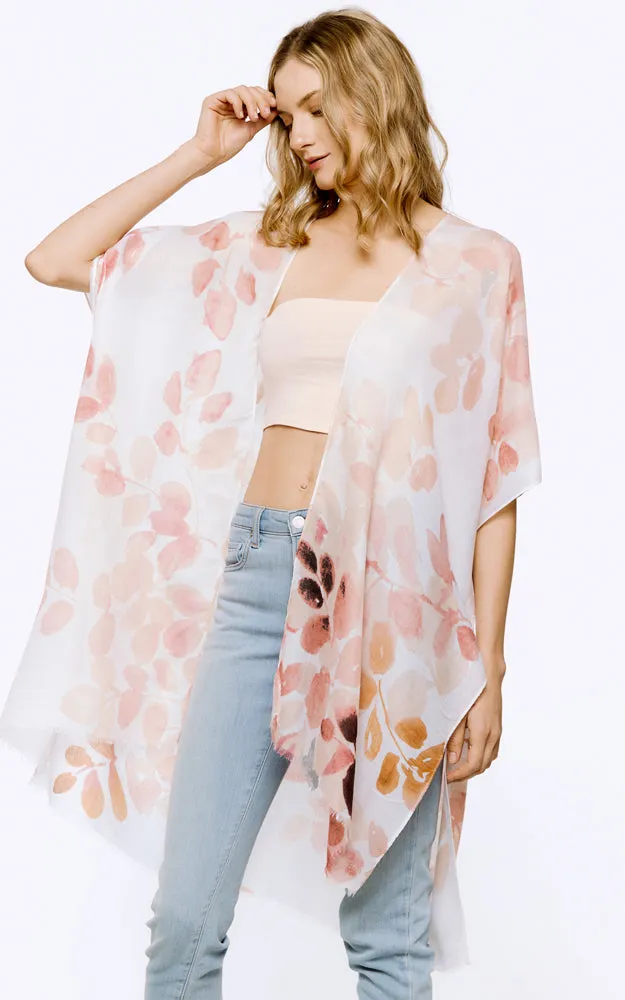 BAAP8032 Floral Pattern Cover Up Kimono