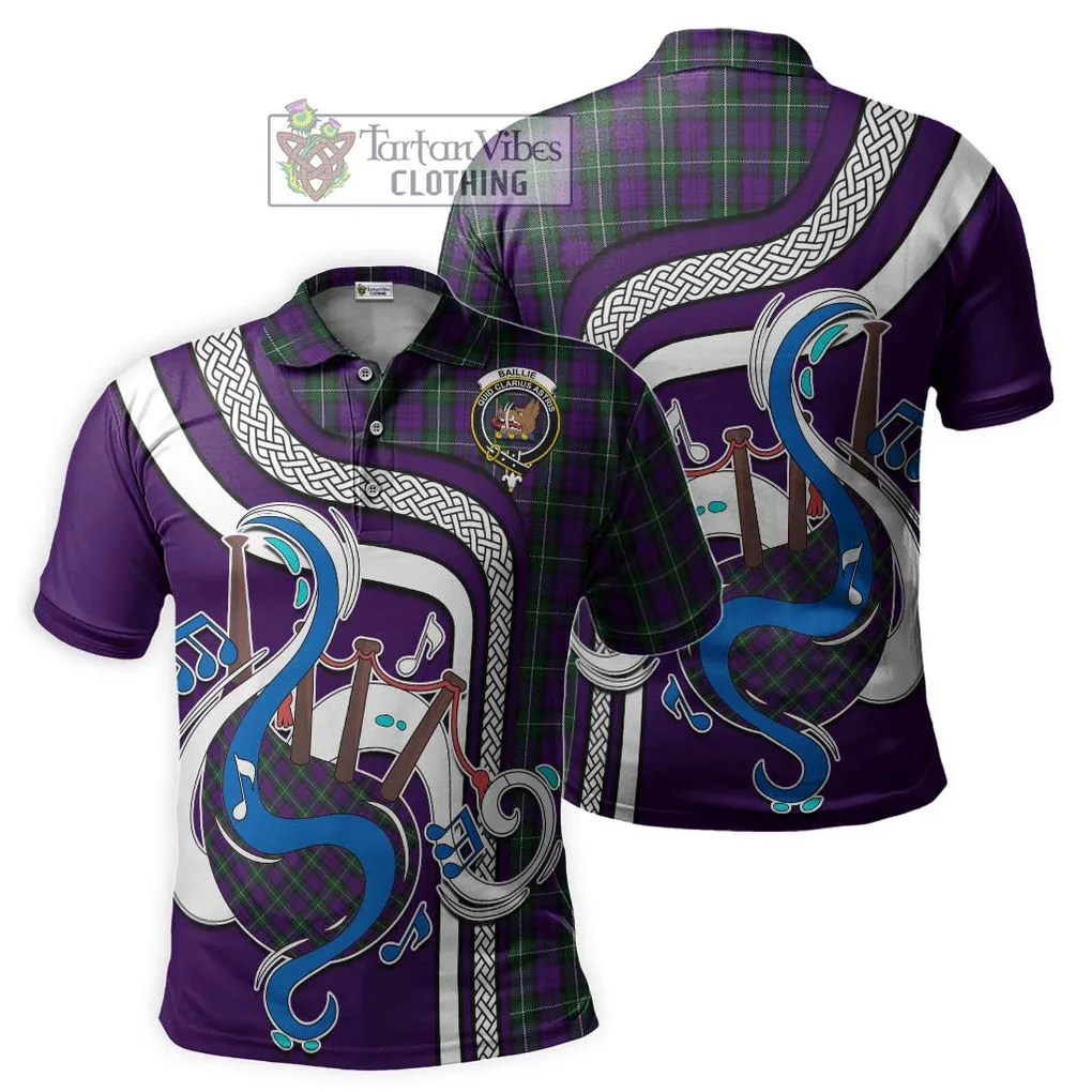 Baillie Highland Society Tartan Polo Shirt with Epic Bagpipe Style