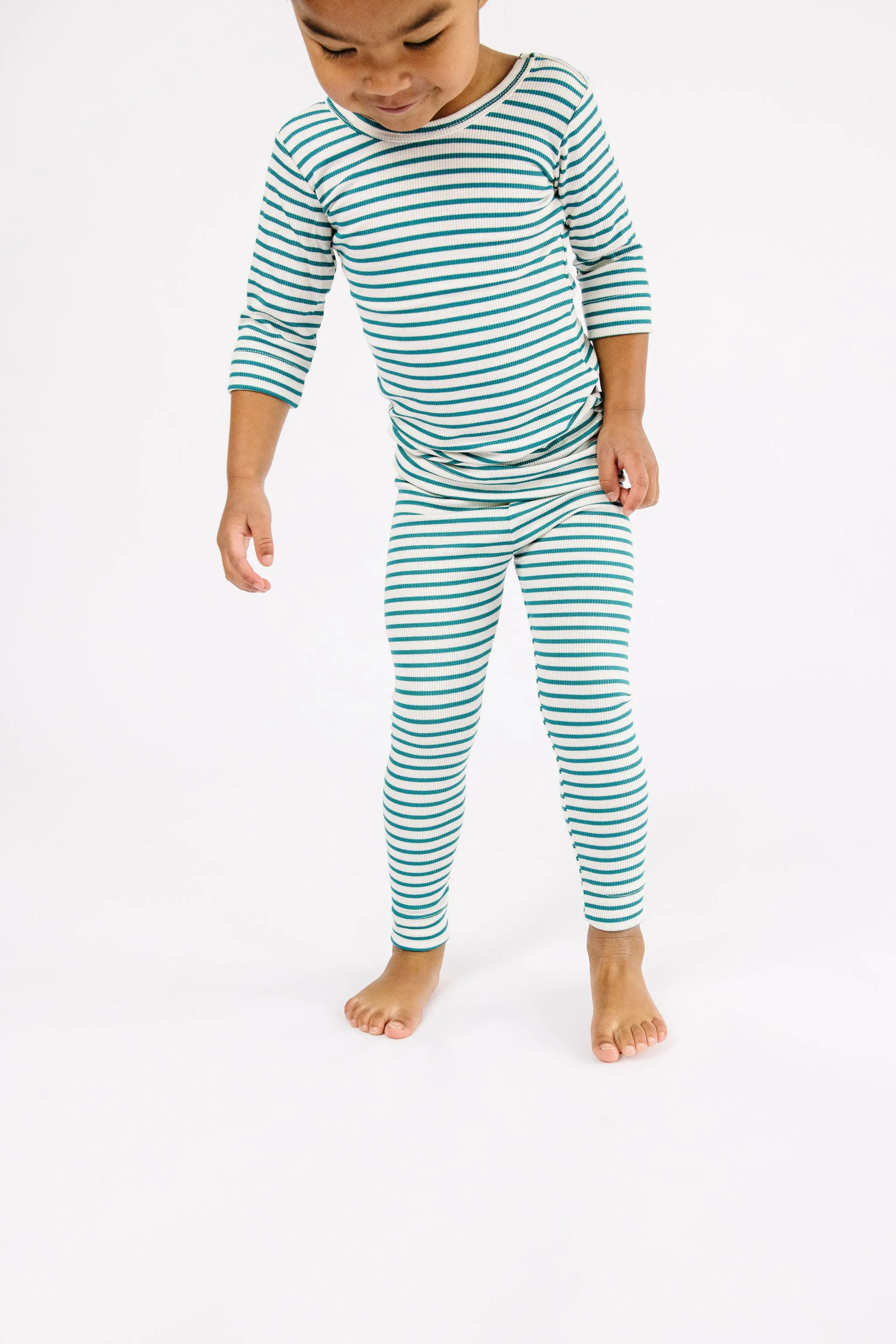 ballet top CO - aqua stripe