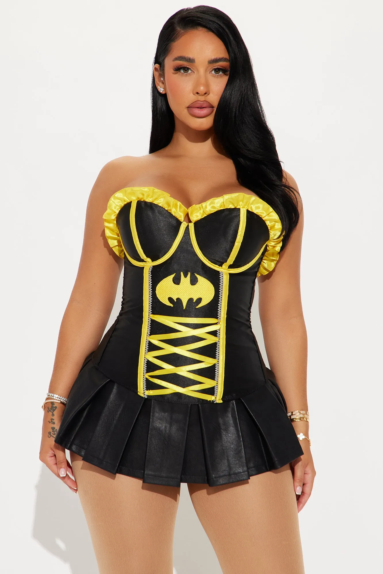 Batgirl Corset Top Costume - Black/Yellow