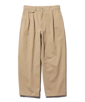 Beams Plus | 2Pleats Twill Trousers | Khaki