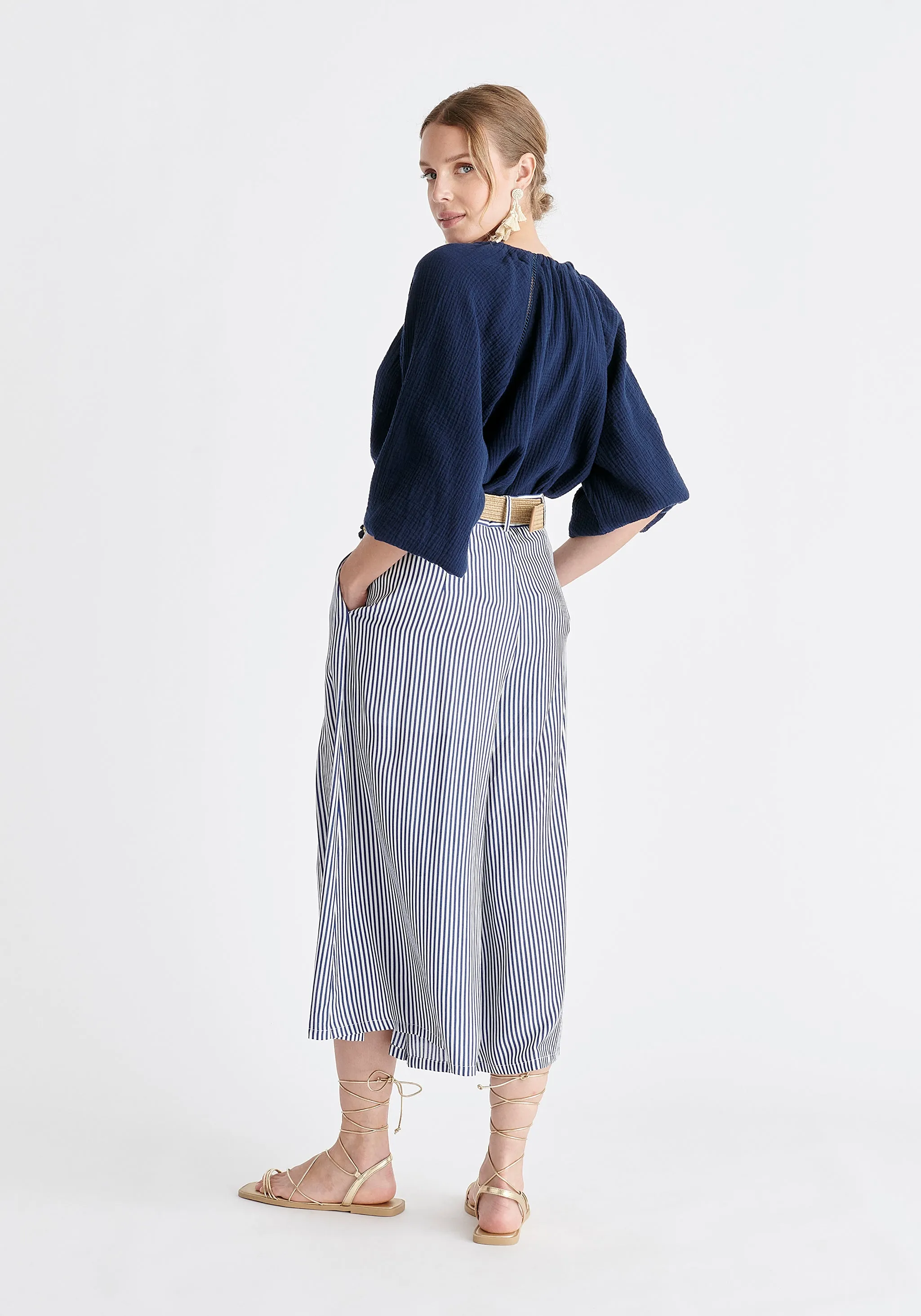 Belted Pleated Culottes