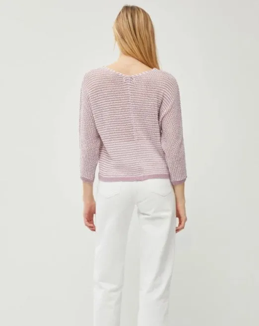 Bianca Textured Stripe Crochet Sweater