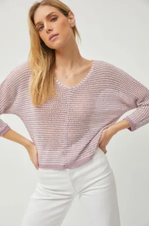 Bianca Textured Stripe Crochet Sweater