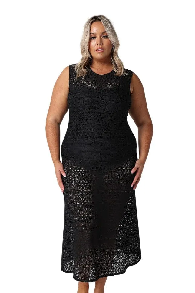 Black Maxi Mesh Dress