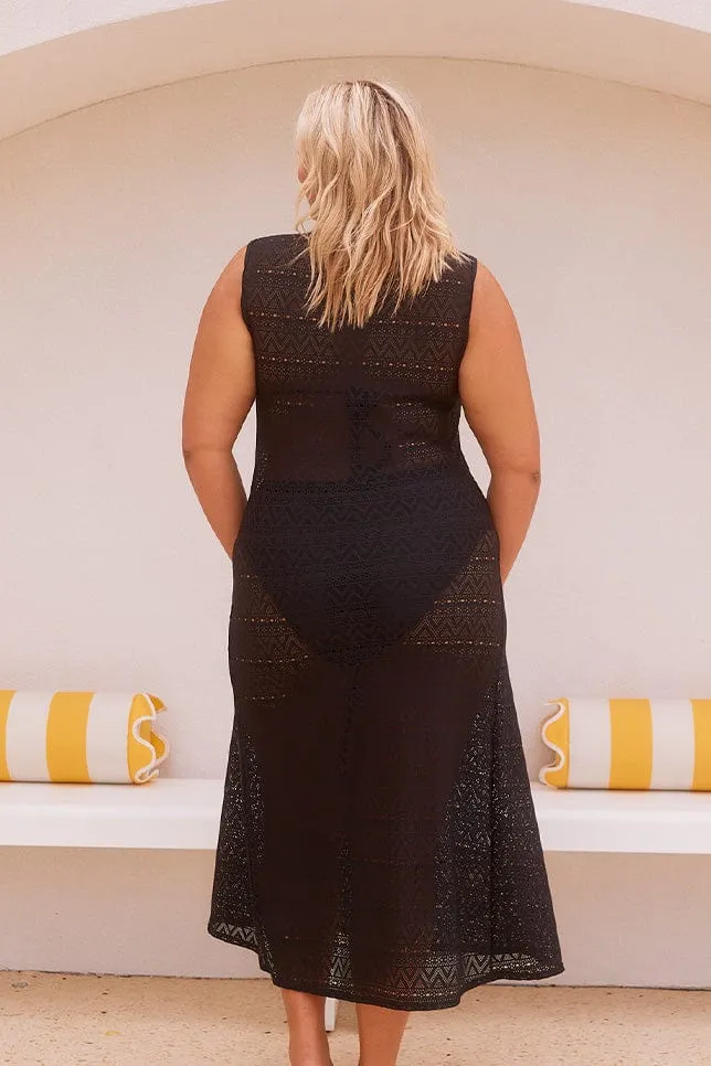 Black Maxi Mesh Dress