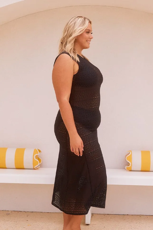 Black Maxi Mesh Dress