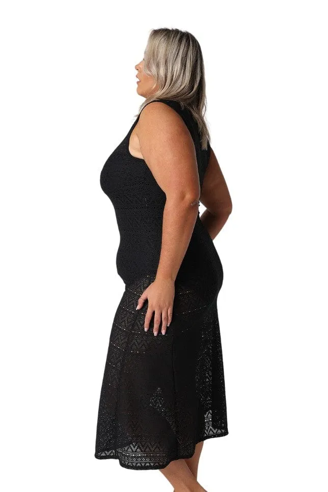 Black Maxi Mesh Dress