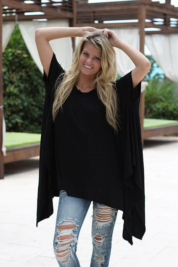 Black Poncho Style Tunic