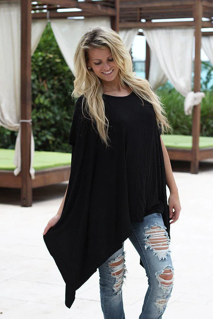 Black Poncho Style Tunic