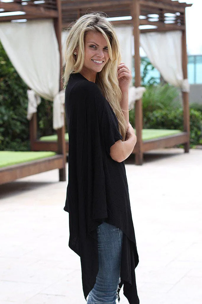 Black Poncho Style Tunic