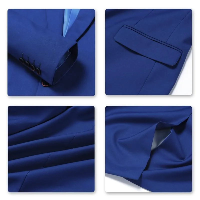 Blue 3-Piece Suit Slim Fit Two Button Suit