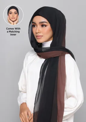 BrownBlack - Shawl With Inner