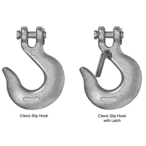 Campbell T9401824 Clevis Slip Hook, 1/2 in, 9200 lb Working Load, 43 Grade, Steel, Zinc