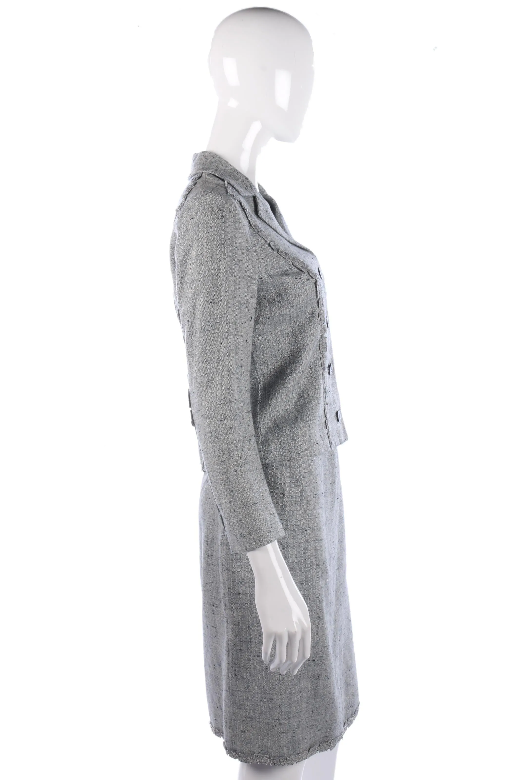 Carolina Herrera Designer Skirt Suit Silk and Linen Mix Size 4 (UK8/10)