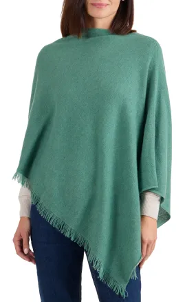 CASHMERE ASYMMETRICAL PONCHO WITH FRINGE