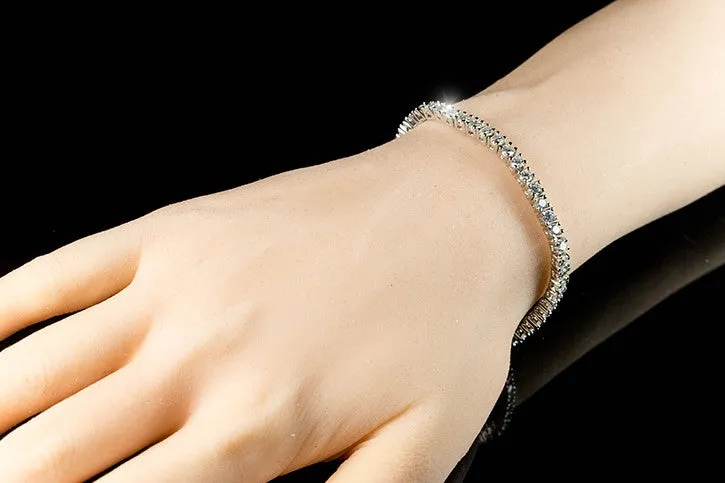 Cassidy Round CZ Silver Tennis Bracelet – 7in | 10ct