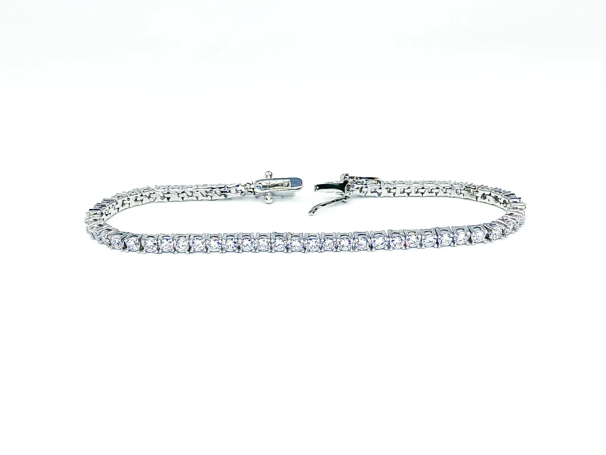 Cassidy Round CZ Silver Tennis Bracelet – 7in | 10ct