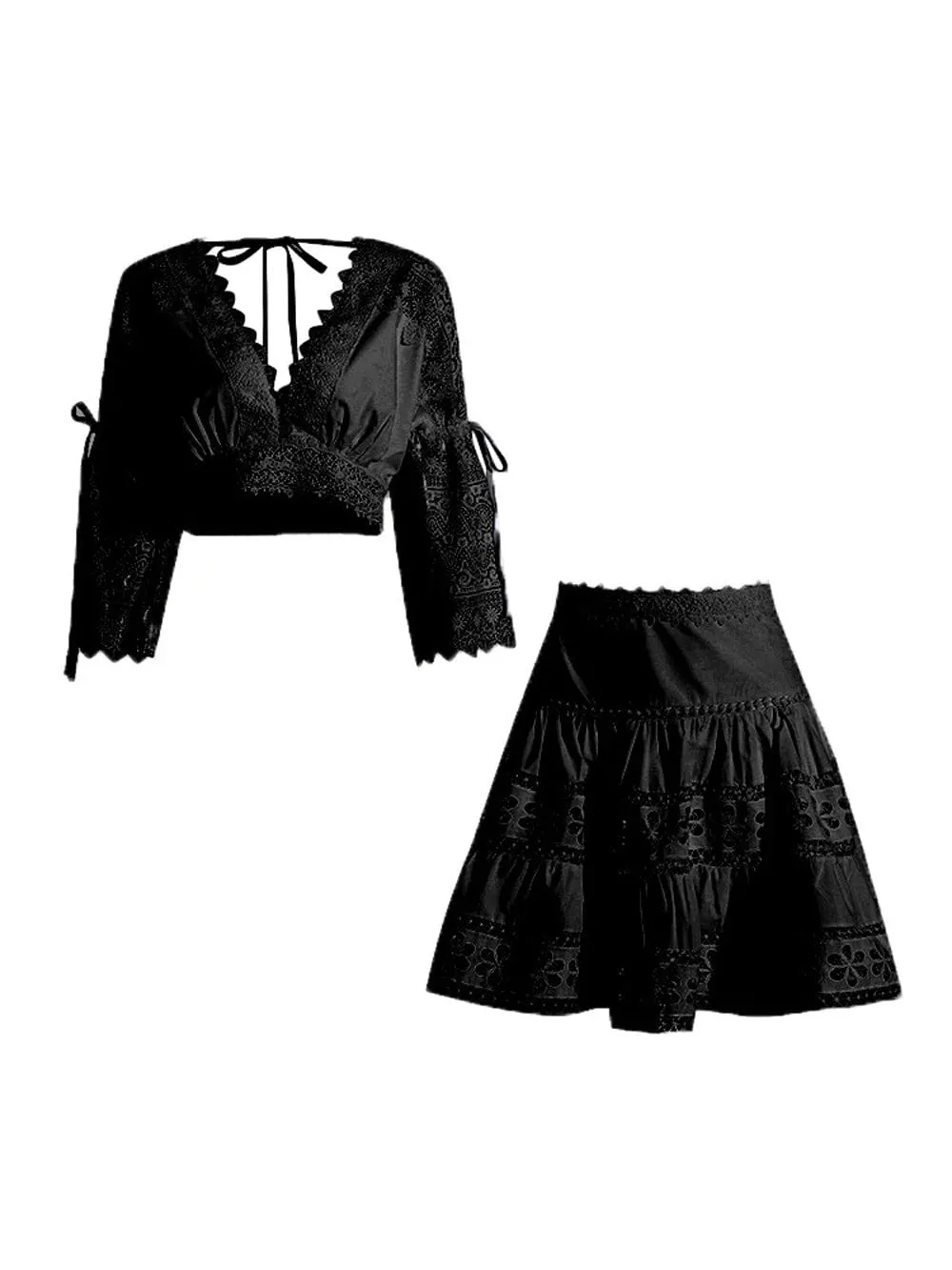 Cheryl Flare Slim Top & Skirt Set