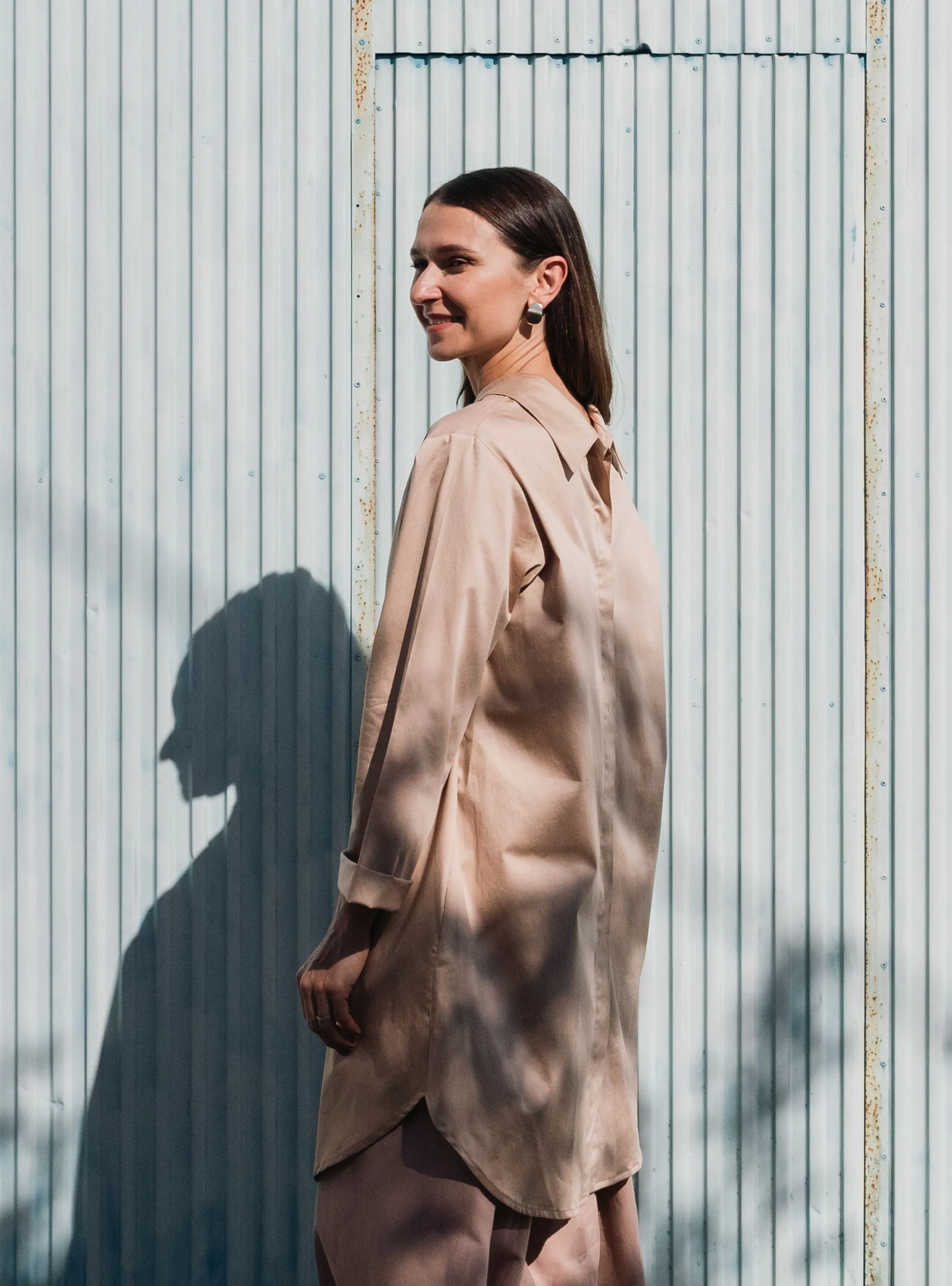 Cream SHIRT DRESS