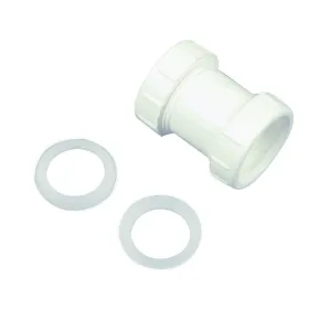 Danco 94036 Coupling, 1-1/2 in, Slip Joint, Plastic, White