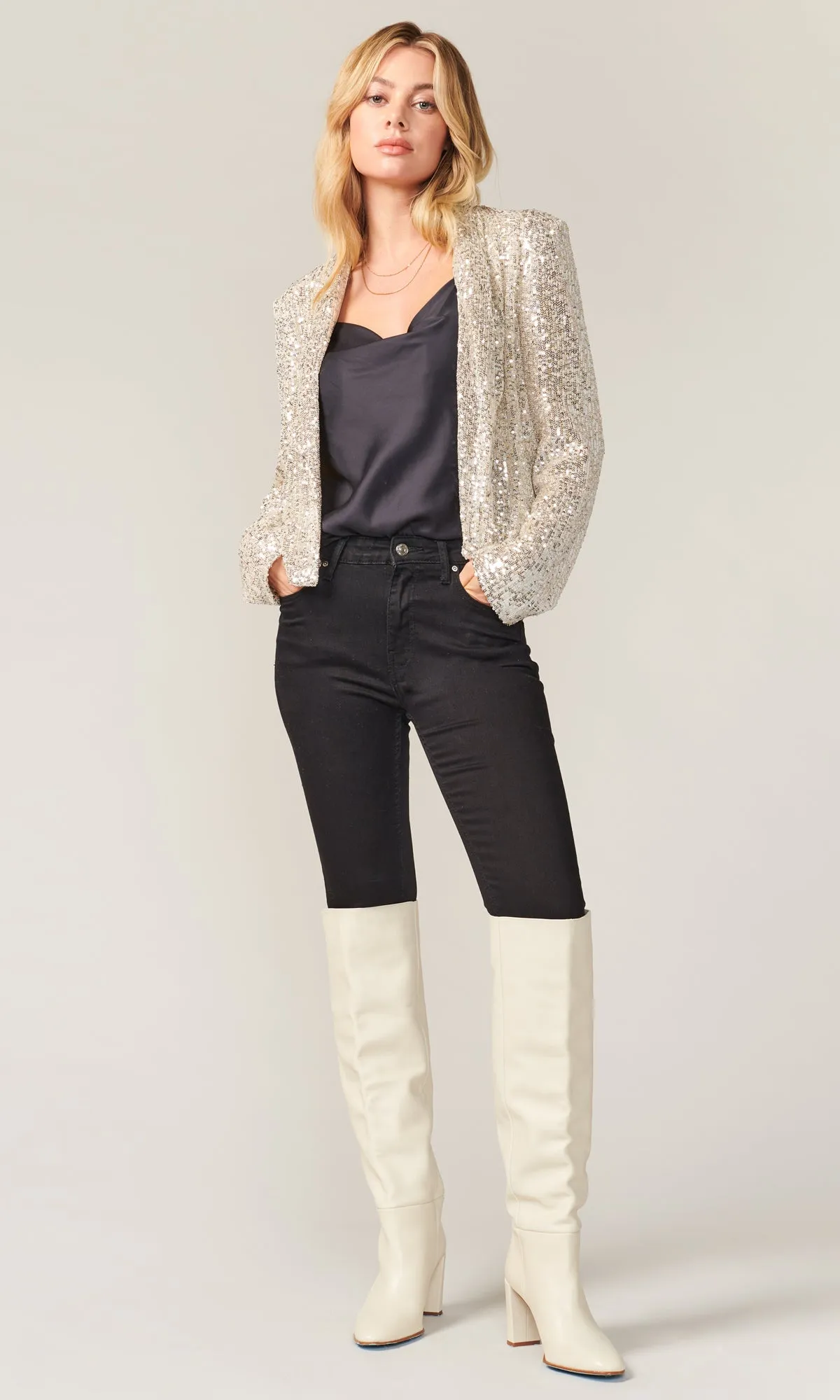 Dawn Mini Sequins Cropped Blazer - FINAL SALE