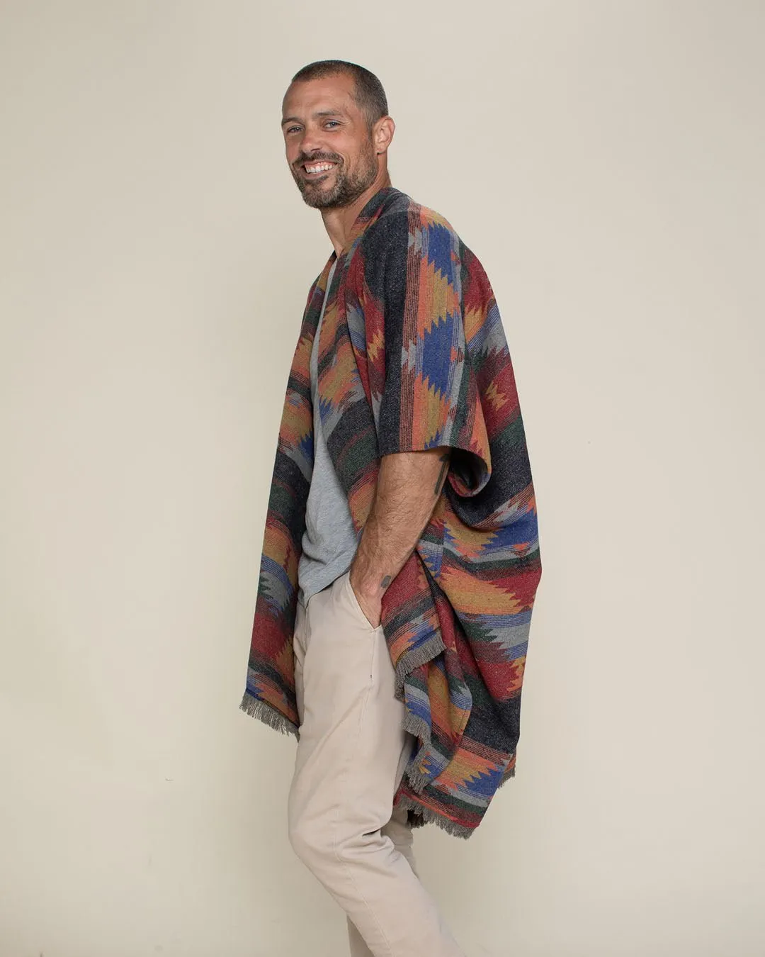 Dire Wolf Fabric Poncho | Men's