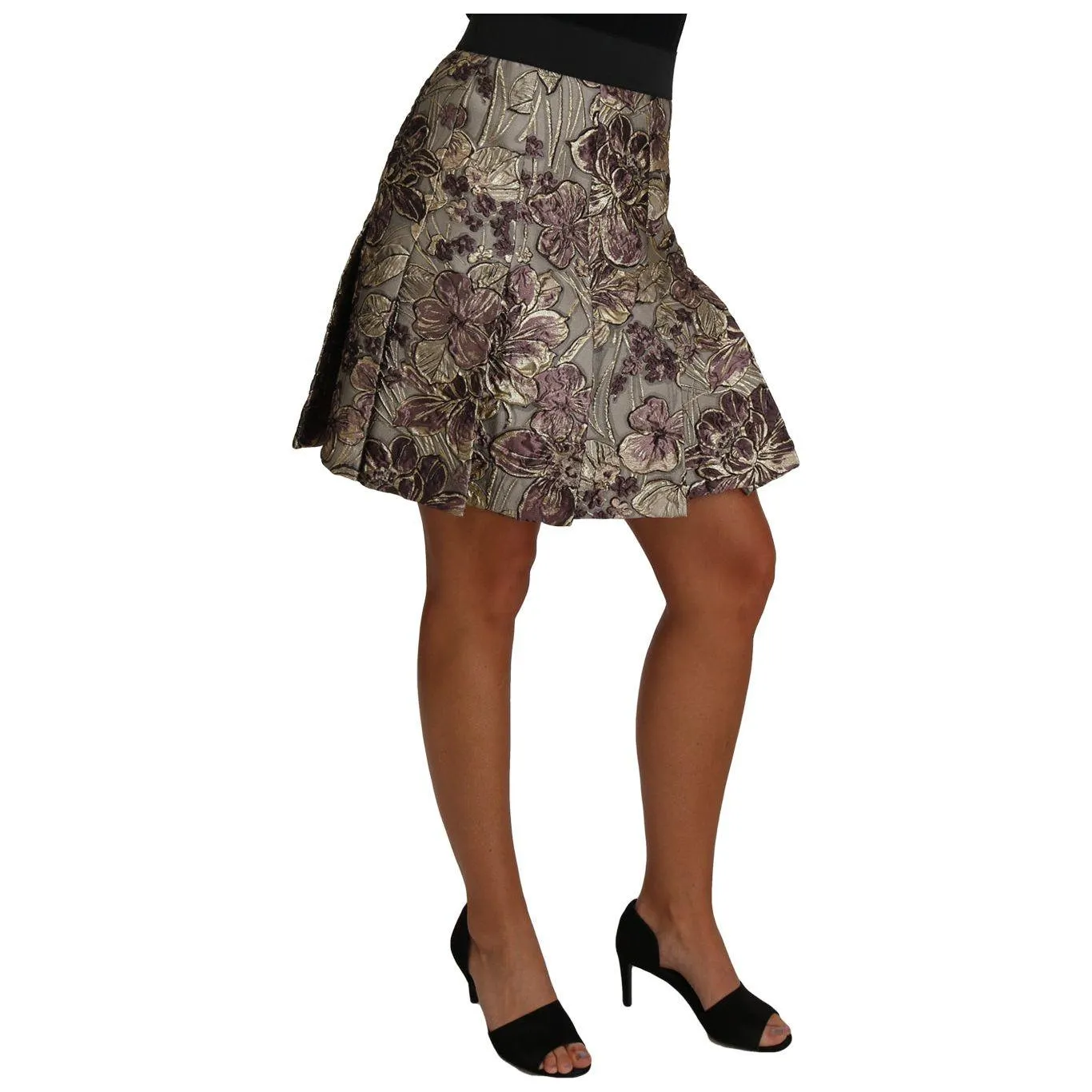 Dolce & Gabbana Elegant Floral A-Line Jacquard Skirt