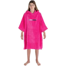 Dryrobe Youth Kids Organic Cotton Short Sleeve Towel Robe - Pink