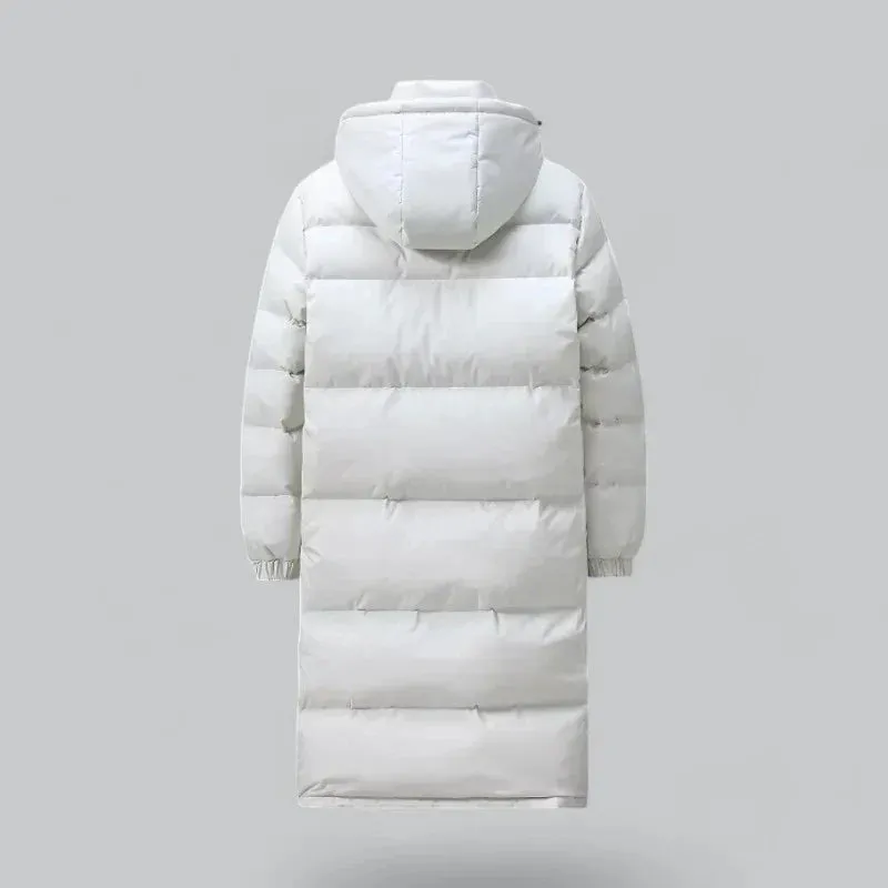 Elegant Men's Hooded Winter Coat with Quilted Padding