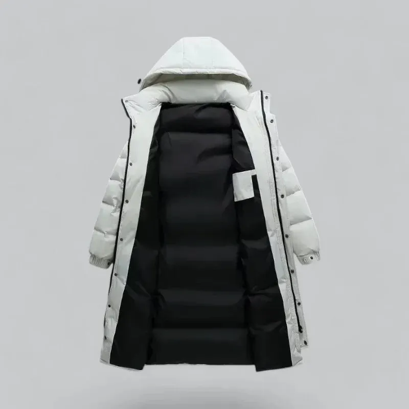 Elegant Men's Hooded Winter Coat with Quilted Padding