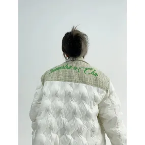 Embroidered Back Quilted Puffer Coat