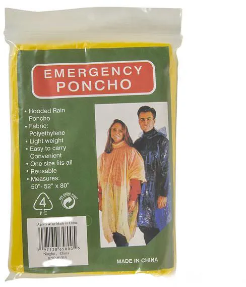 emergency rain poncho Case of 288