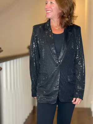 Esqualo Black Sequin Blazer